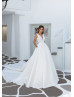 Beaded White Satin Lace Fringe Wedding Dress Beaded White Satin Lace Fringe Wedding Dress